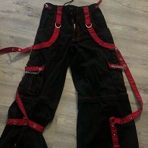 Tripp NYC Black Trousers with Red Accents